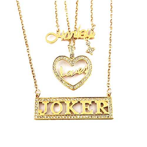 DreamWater Halloween Cosplay Three Piece Love Charm Necklace Gifts for Woman Men