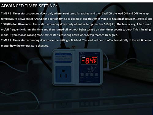 Willhi Wh1436A 10A Temperature Controller 110V Digital Thermostat Switch Sous Vide Controller Ntc 10K Sensor Improved Version #TOP7