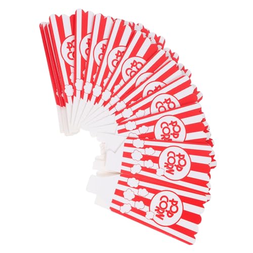 ABOOFAN Elegant Striped Popcorn Baskets Paper Snack Bags Perfect for Valentine's Day Parties