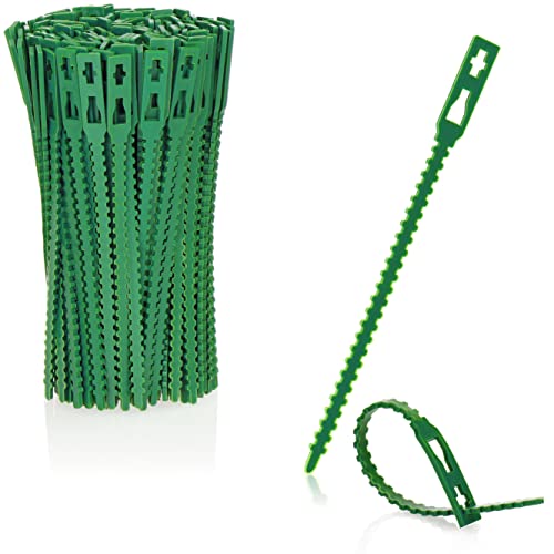 com-four® 200x Pflanzbinder - Pflanzenbinder grün - Universalbinder - Blumenbinder - Sträucher binden - Baumbefestigung - Allzweckbinder - Drehbinder - Pflanzen stabilisieren - 10 cm (10cm)