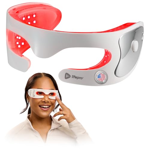 Lifepro Red Light Therapy for Eyes – Rejuvaglow 3 Modes Under Eye Red Light Therapy with Soothing Vibration – Adjustable Strap & Rechargeable LED Eye Mask