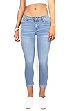 Wax Women's Juniors Mid-Rise Capri Jeans w Stretch (9, Light Denim)