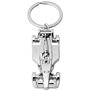 pengxiaomei Silver Racing Car Keyring, 1 Pcs Sport F1 Keyring Key Chain, Key Ring Accessory Formula 1 Gifts for Boy or…