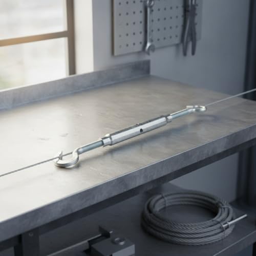Tensor ajustable para cable de acero con acabado plateado para tensar cables miniatura 2