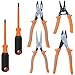 Klein Tools 9418R 1000V Insulated Tool Set with Side Cutter, Diagonal-Cutter, Long-Nose Pliers, 2 Screwdrivers and Wire Stripper, 6-Piece