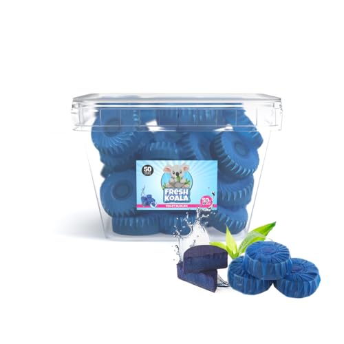 RMBO Limpiador y Ambientador para Inodoro, Pack de 50 Cubos Empotrados, Pastilla para Cisterna, Limpiador de Cisternas para Inodoro Tabletas, Duradero y Efectivo, Para Baño Fresco y Limpio