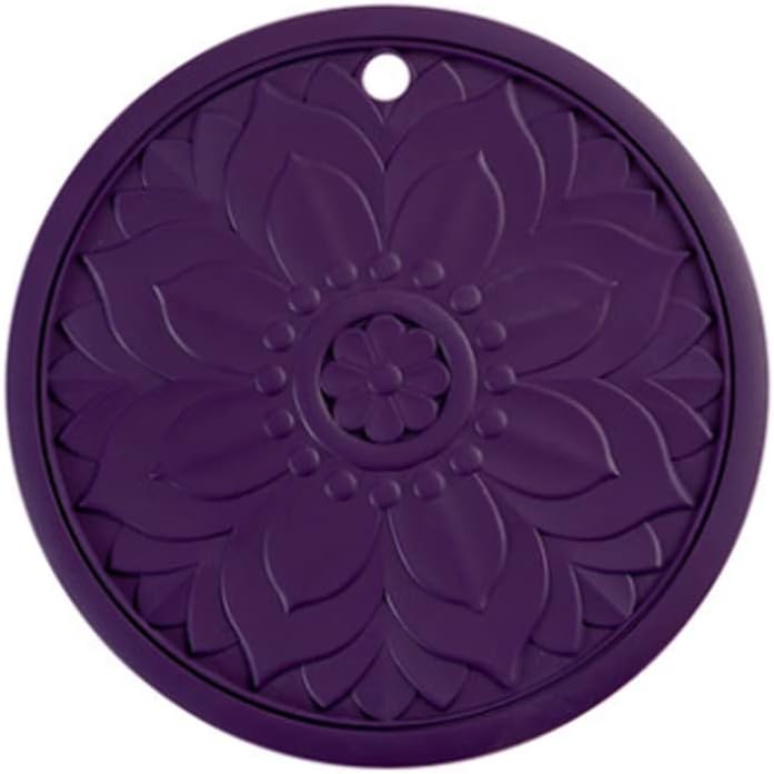 Round Heat Insulation Pad Hollow Floral Silicone Anti-scalding Pot and Bowl Mat Set of 4