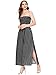 Floerns Women's Summer Printed 2 Piece Outfit Crop Tube Tops and Split Long Skirt Set Black New M