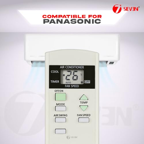 Image of 7SEVEN Compatible with Panasonic Air Conditioner Remote Control Model 44B Suitable for Split and Window 1 1.5 2 Ton Air Conditioner - Match Each Keys Exactly to Replicate Genuine Remote Function