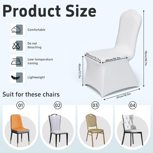 Bulk 50-Pack Spandex Chair Covers for Events & Weddings - Image 3