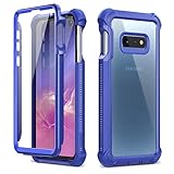 Dexnor Galaxy S10E Case with Built-in Screen Protector Clear Rugged Full Body Protective Shockproof Hard Back Defender Dual Layer Heavy Duty Bumper Cover Case for Samsung Galaxy S10E - Dark Blue