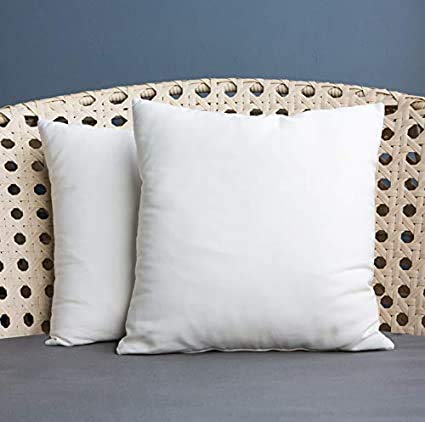 Fabroyal IndiaFoam Solid Square Cushion Pack of 2 (White) 16 Inches x 16 Inches