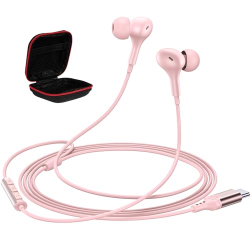 ACAGET USB C Headphones for Samsung S25 A16 A55 A35, USB C Earphone for iPhone 16e 16 Pro Max 15 Plus Wired Earbuds Magnetic Type C Headphone In-Ear Headset for Google 8a Galaxy S22 FE S21 S24 Women