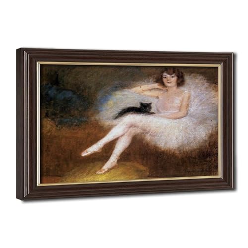 Toile Ballerine avec chat noir de Pierre Belleuse pour effacer le vide d'un mur de bureau