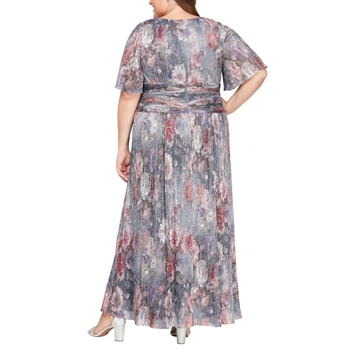 Image of S.L. Fashions Women's Long A-line Mother of The Bride Dress with Ruched Waist (Plus Size)