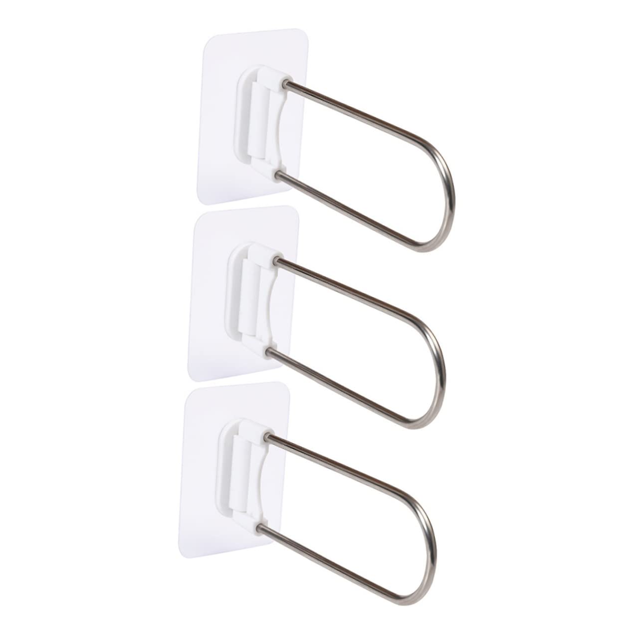 Cabilock 3pcs Wall Mounted Clothes Hanger Rack Adhesive Holder for Easy Installation and Rustproof Organizer for Closet and