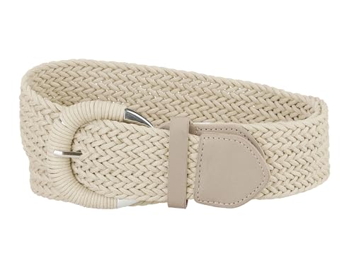 Ceinture tissée grande taille extensible Allegra K avec boucle métal
