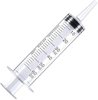 HAKACC 60 ml Disposable Syringe,Feeding Plastic Syringe Sterile Package 50ml Medical Grade Catheter Tip for Scientific Labs Liquid Measuring Animal Plant