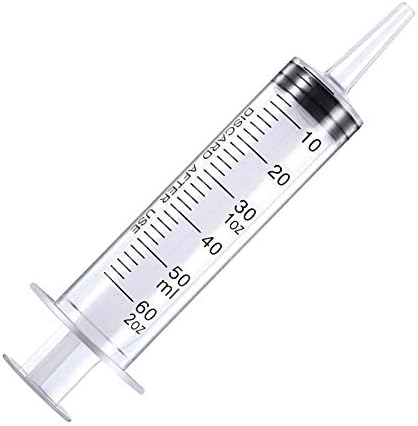 HAKACC 60 ml Disposable Syringe,Feeding Plastic Syringe Sterile Package 50ml Medical Grade Catheter Tip for Scientific Labs Liquid Measuring Animal Plant