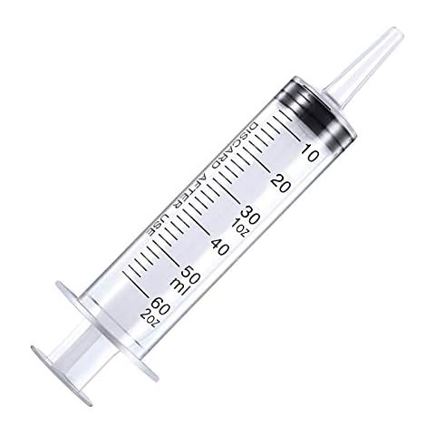 HAKACC 60 ml Disposable Syringe,Feeding Plastic Syringe Sterile Package 50ml Medical Grade Catheter Tip for Scientific Labs Liquid Measuring Animal Plant Cover