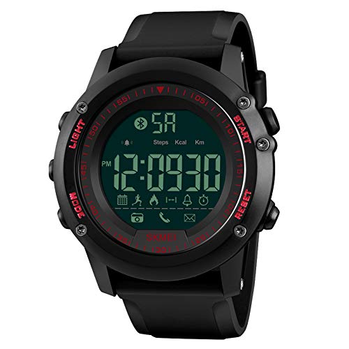 Dophee Montre Digitale Militaire Montres de Sport Extérieur Multifonction Montre de Sport étanche Montre Numérique Montre Digitale Homme Femmes-Rouge