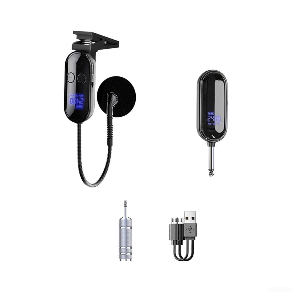 Kabelloses Saxophon-Mikrofon, 2,4 GHz Clip-Mikrofon, 3,5 mm