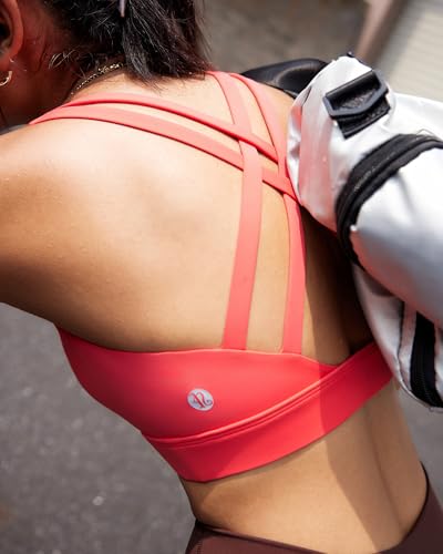 Image of RUNNING GIRL High Impact Sports Bras for Women - Scoop Neck Strappy Sports Bra High Support Moulded Cup Workout Bra