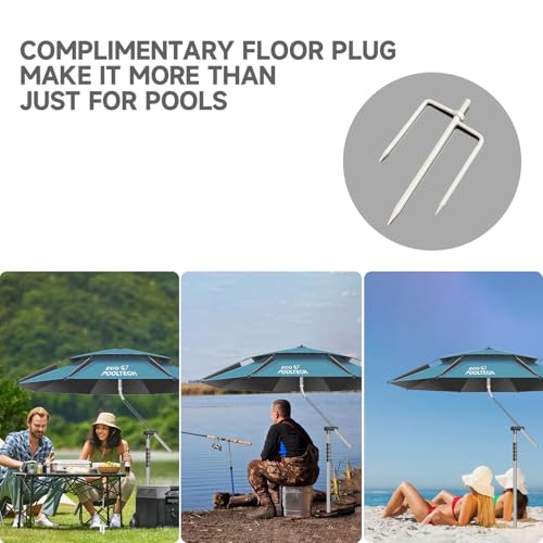 Above Ground Pool Umbrellas, Outdoor Pool Sunshade for Oval or Rectangular Swimming Pools, Multi-functional Patio Umbrella for Garden, Must have Pool Accessories