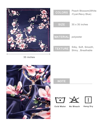 3PCS Large Square Satin Head Scarf - 35" Satin Hair Scarves Silk Bandana Scarf Headscarf Silk Feeling Scarf for Women2