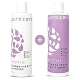 Purezero Biotin Shampoo & Conditioner set - Anti Thinning Formula - Volumizing, Thicker, Fuller Hair...
