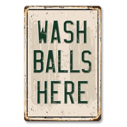 LIZATIC Wash Balls Here Sign - Golf Wall Art Decor,