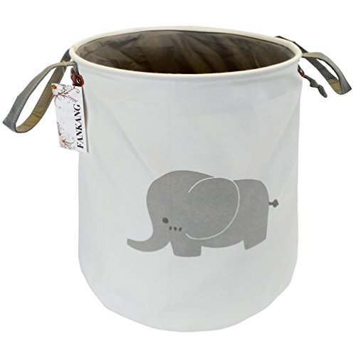 FANKANG Storage Baskets,Collapsible Convenient Nursery Hamper/Laundry Bin/Toy Collection Organizer for Kid's Room（elephant）