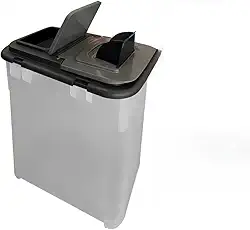 Container Porta Ração 15KG + Pá Dosadora Com 35 Litros(Transparente)