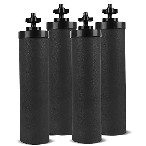 SUPER.BDACC Water Filter Silver Infused Replacement for Berkey® BB9-2® Black Carbon Block Filters System,Compatible with Berkey® Gravity Countertop Purification Elements,Pack of 4