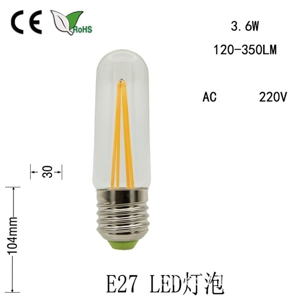 YSJX Lighting, Confezione da 20, Lampadina LED a filamento ceramico T30 AC220V 4W E27/B22/E26 Lampada a sospensione Sorgente luminosa Lampadina tubolare in vetro Lampadine per la casa(2200K Yellow,220