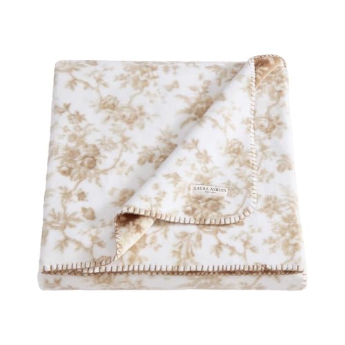 Laura Ashley - Soft Reversible Throw Blanket for Bed & Couch, 50 x 70