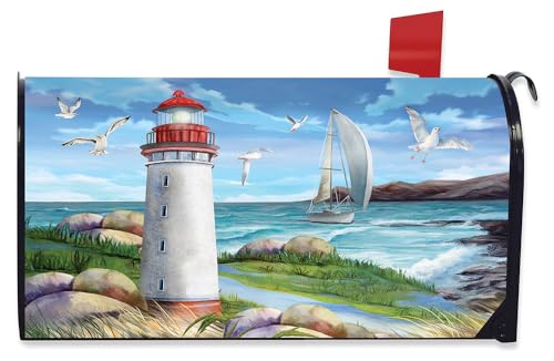 Briarwood Lane Coastal Lighthouse Summer Mailbox Cover