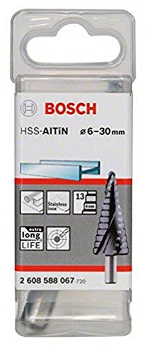 Bosch 2608588067 Hss-AlTiN Step Drill Bit 13 Parts 6-30mm Bosch 2608588067 Hss-AlTiN Step Drill Bit 13 Parts 6-30mm