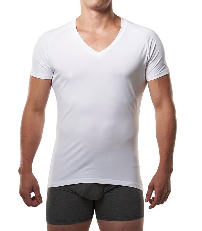 Mr. Davis Comfort Fit Premium Bamboo Viscose Tailored Cut Stylish V Neck Men's Undershirt 3 Pack3