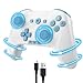 Wireless Controller für Switch/Switch Lite/PC/IOS/Android, Wiederaufladbares Remote Bluetooth Gamepad mit Custom Loop Operation Button, einstellbarer Turbo und Vibration, Weiß