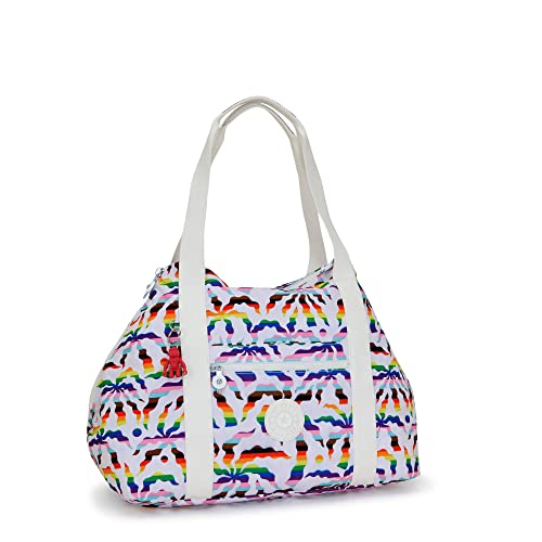 Image of Kipling Art Medium Printed Tote Bag Rainbow Palm