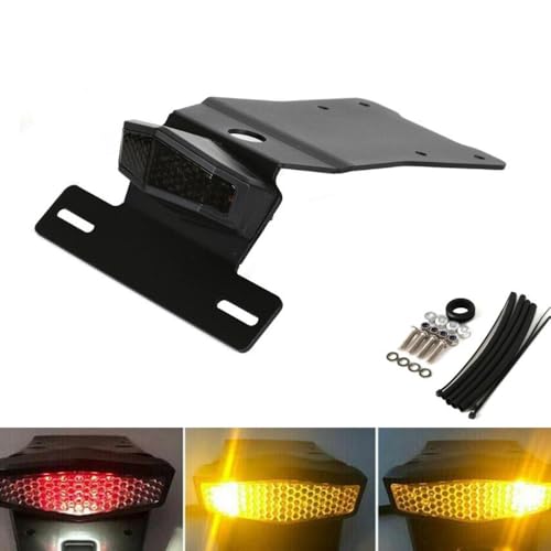 KLR650 Fender Eliminator Kit - Tail Tidy Compatible with 2022 2023 2024 KLR650 - License Plate Bracket with Rear Tail Brake Light (Smoke)