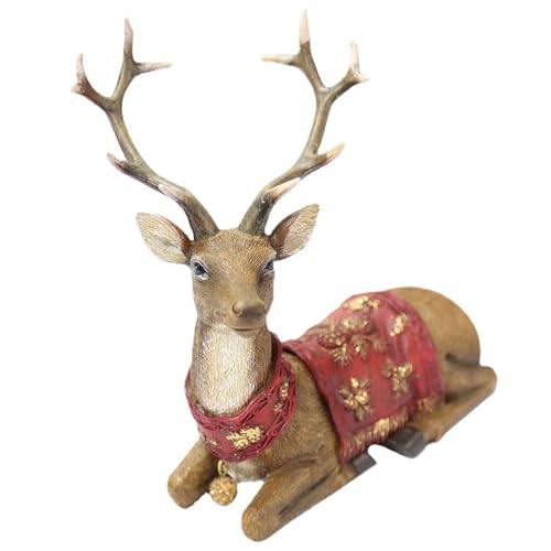 Figure realistiche di renna decorazioni natalizie cervo modello animale da collezione tavolo scrivania ornamento decorazioni per la casa figurine renna regalo con corna e piedi lunghi