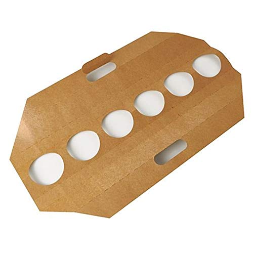 PAPSTAR 87648 30 Tragetabletts, Pappe 12 cm x 9,5 cm x 62 cm braun für 6 Trinkbecher >>Im Karton 150 Stück
