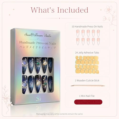 Sun&Beam Nails Handmade Press-on Long Coffin Ballerina Beige Black Halloween Spider Design False Nail Tips 10 Pcs (#133 L) miniatura 6