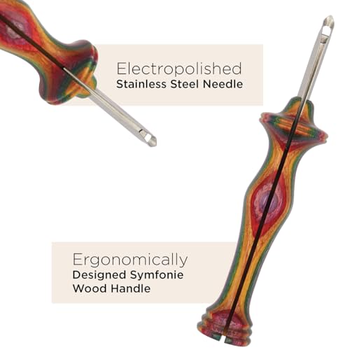 Image of The Oxford Punch Needle #9 (3 /8 inch Loop) Regular Point | Ergonomically Designed Colorful Symfonie Wood Handle | Electropolished Steel Tip | Ideal for Punch Needle Rug Hooking