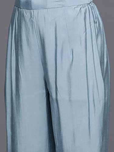 Image of INDO ERA Women Viscose Brown Embroidered Straight Kurta Trouser With Dupatta Set (Kh9Br7027)