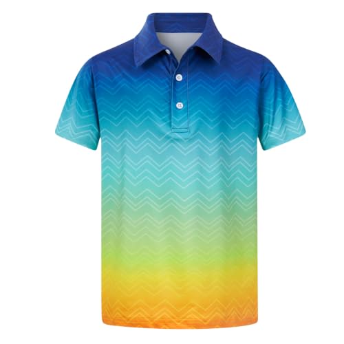 westwolf Boys Hawaiian Polo Shirt Golf Clothes Wave Stripes 7-8 Years - image 3