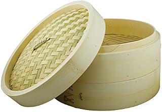 Dexam 12108608 Bamboo Steamer Set With 2 layers and Lid 20cm