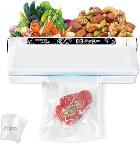 Food Saver Vacuum Sealer Machine, 75KPA Strong Suction, Dry/Wet Modes,